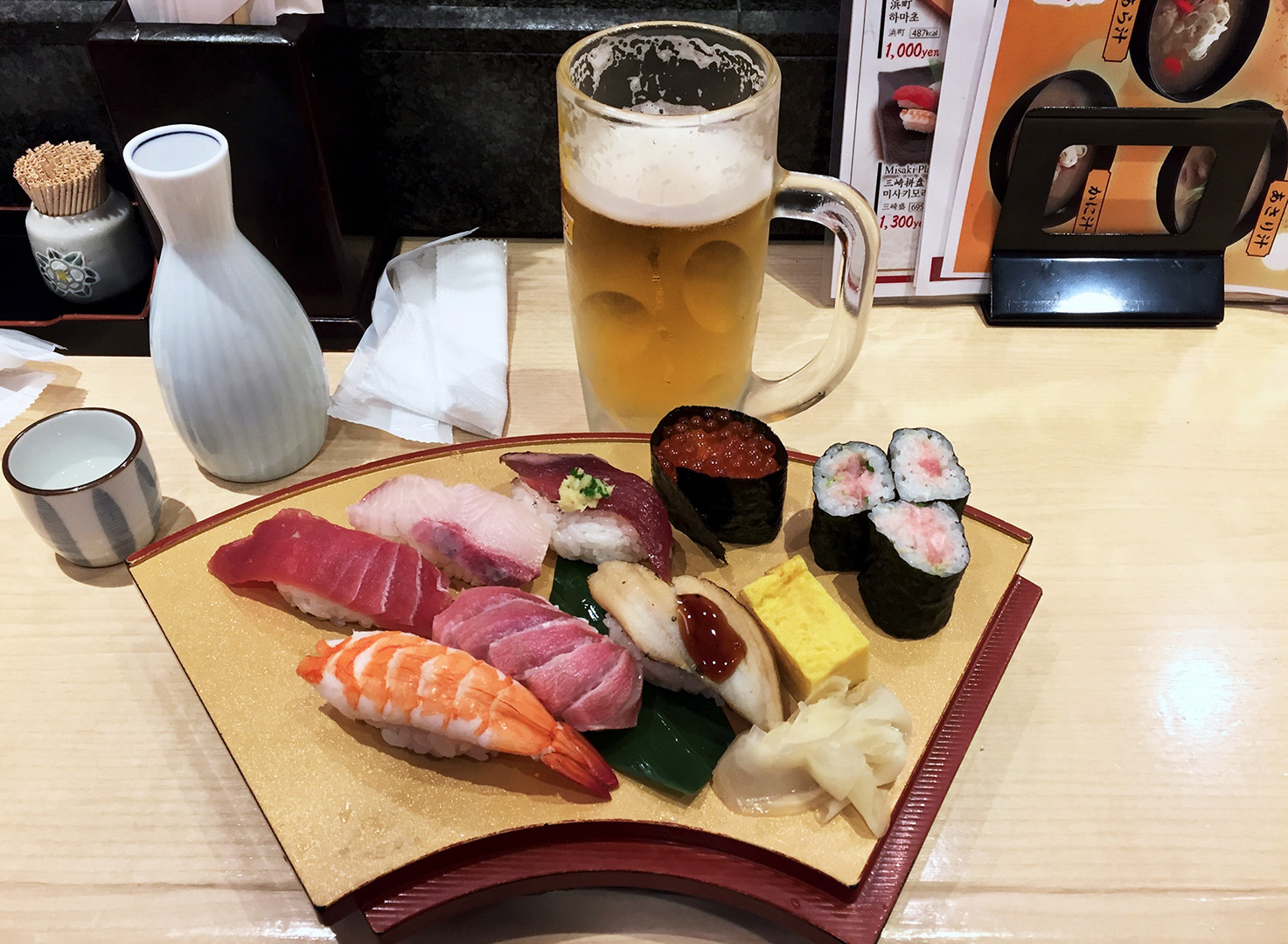En suveränt god sushi i Tokyo
